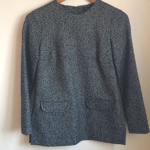 Zara tweed long-sleeved top